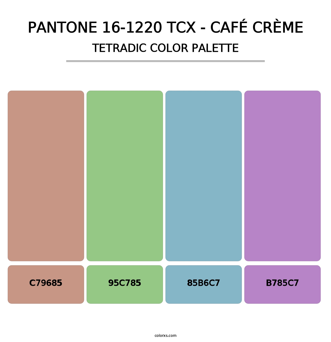 PANTONE 16-1220 TCX - Café Crème - Tetradic Color Palette
