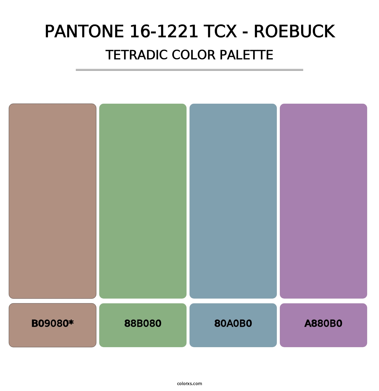 PANTONE 16-1221 TCX - Roebuck - Tetradic Color Palette