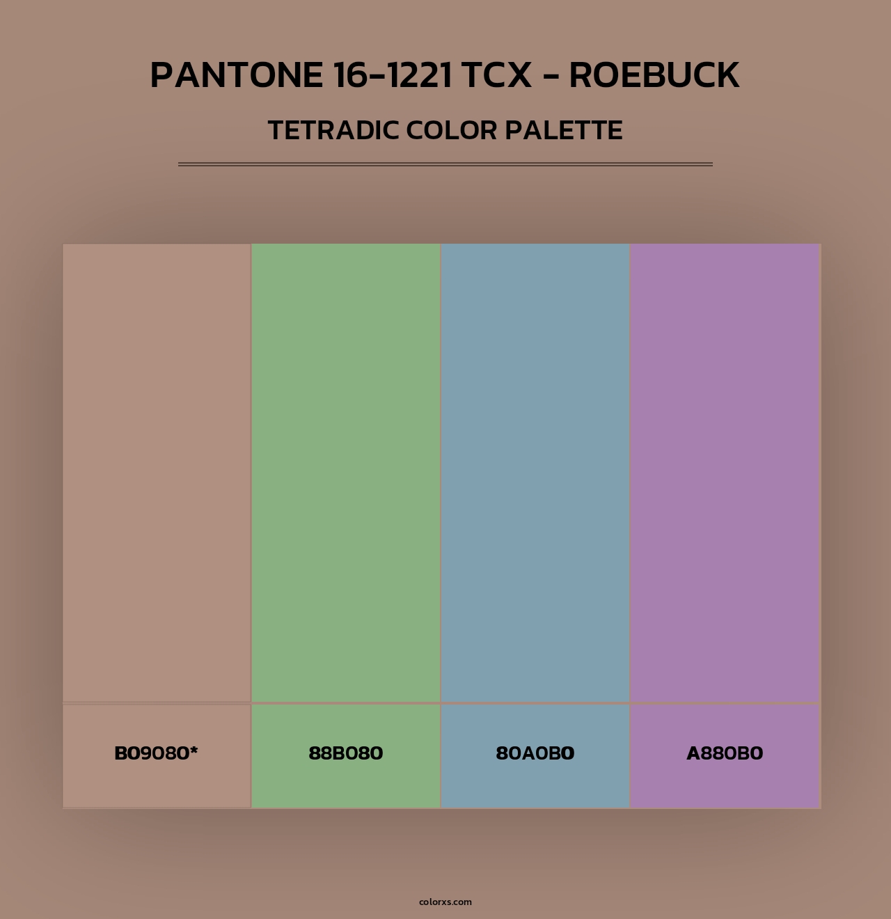PANTONE 16-1221 TCX - Roebuck - Tetradic Color Palette