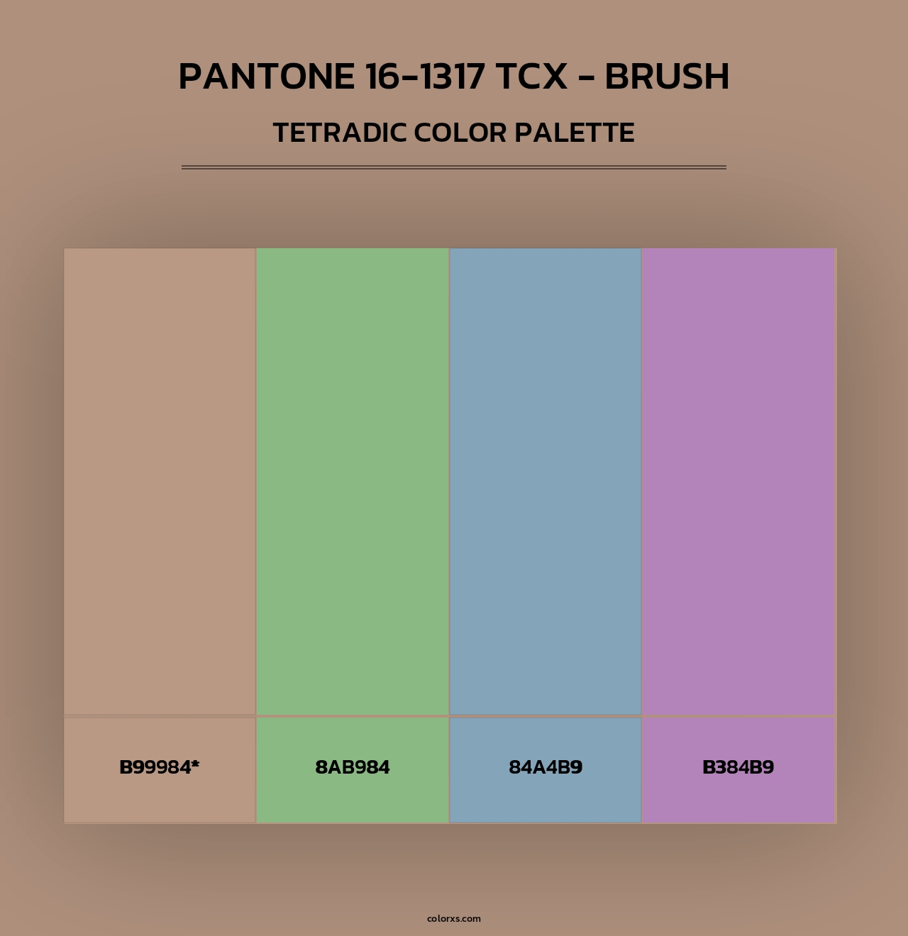 PANTONE 16-1317 TCX - Brush - Tetradic Color Palette