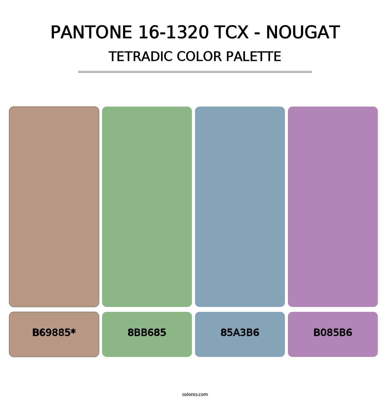 PANTONE 16-1320 TCX - Nougat - Tetradic Color Palette