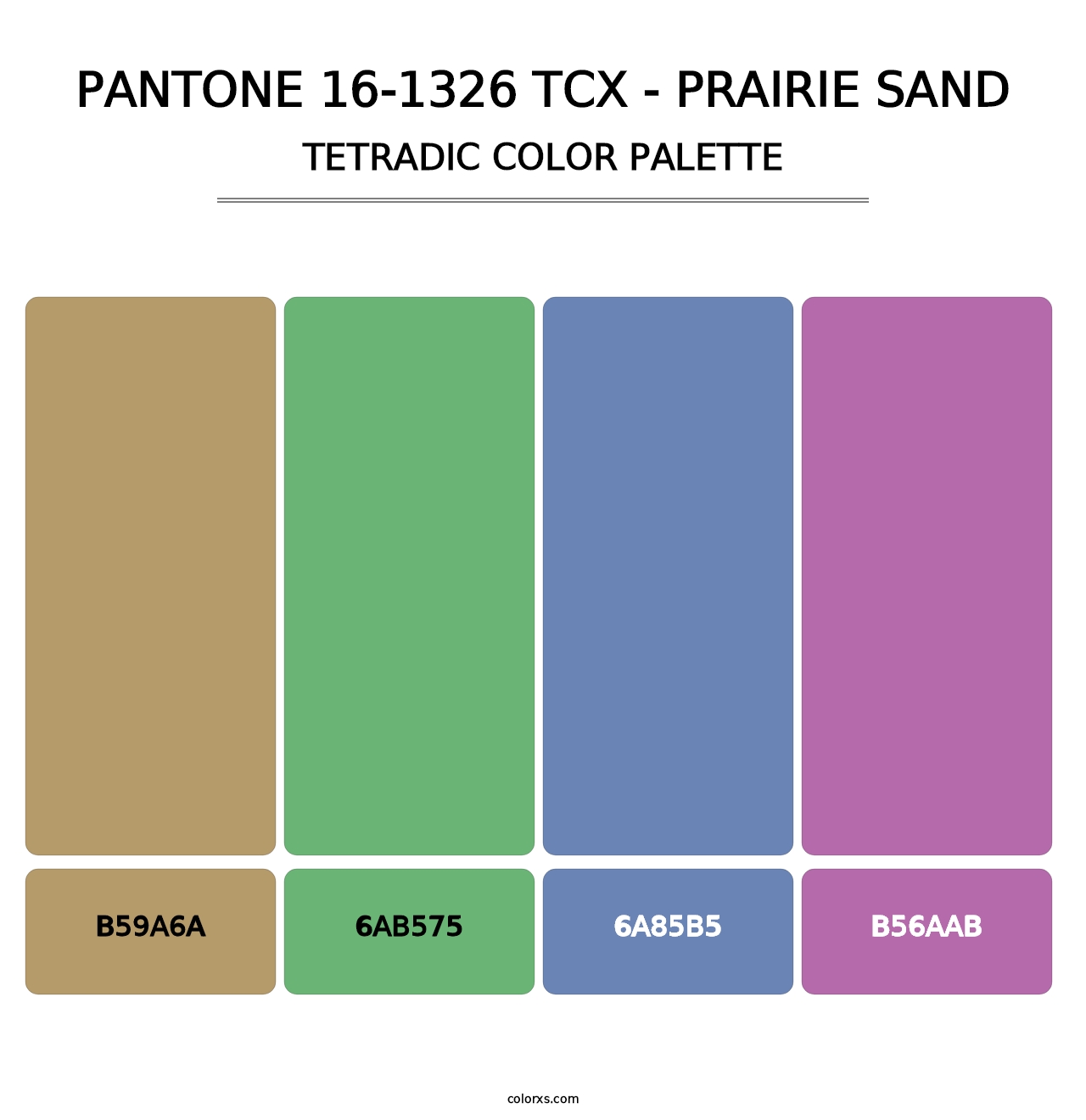 PANTONE 16-1326 TCX - Prairie Sand - Tetradic Color Palette
