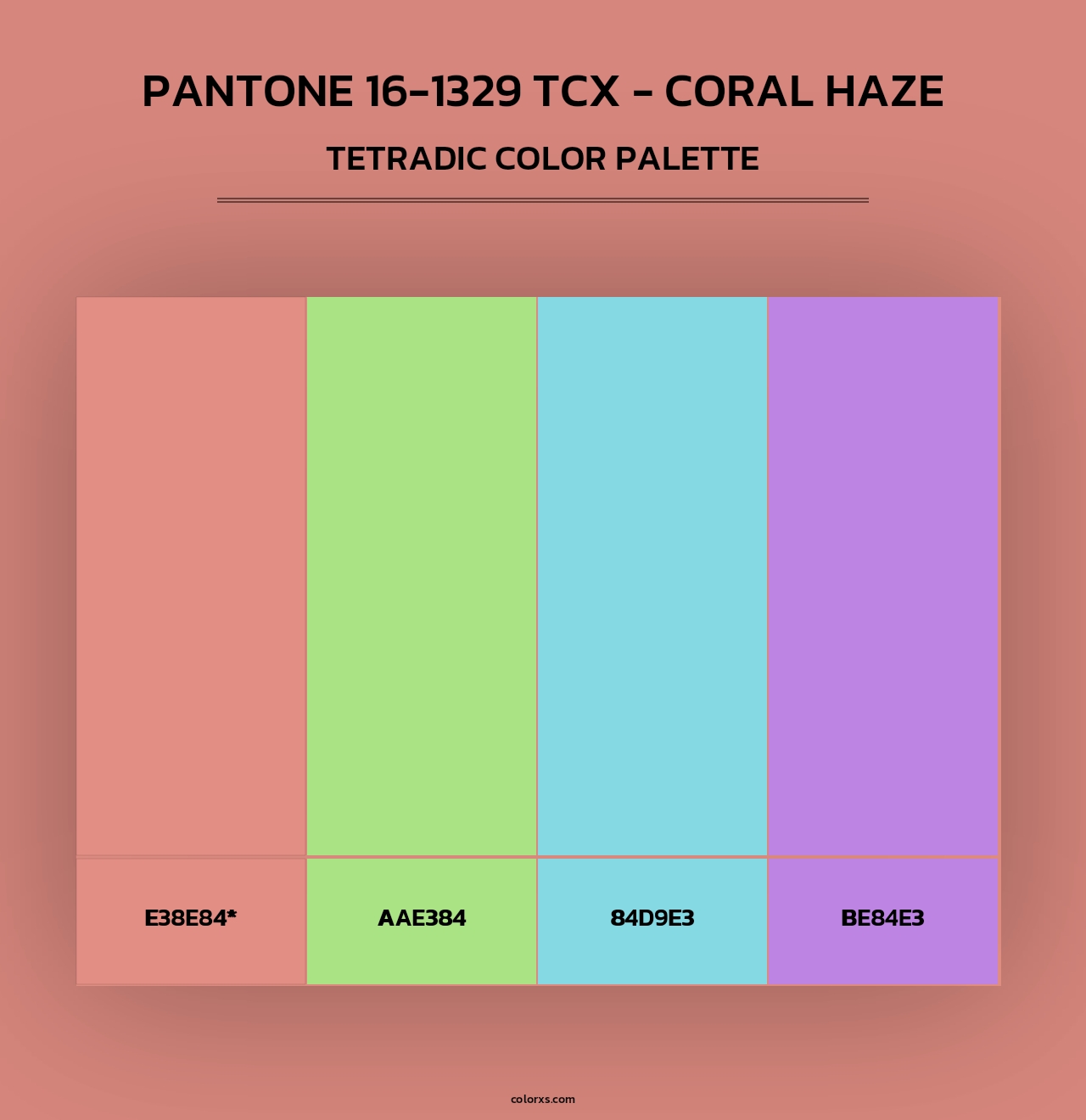 PANTONE 16-1329 TCX - Coral Haze - Tetradic Color Palette