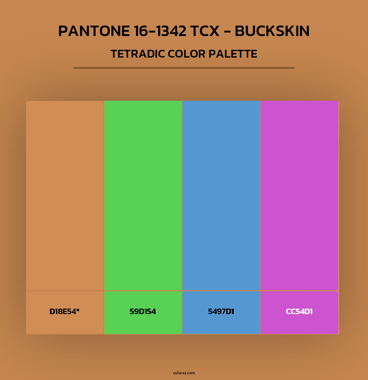 PANTONE 16-1342 TCX - Buckskin - Tetradic Color Palette