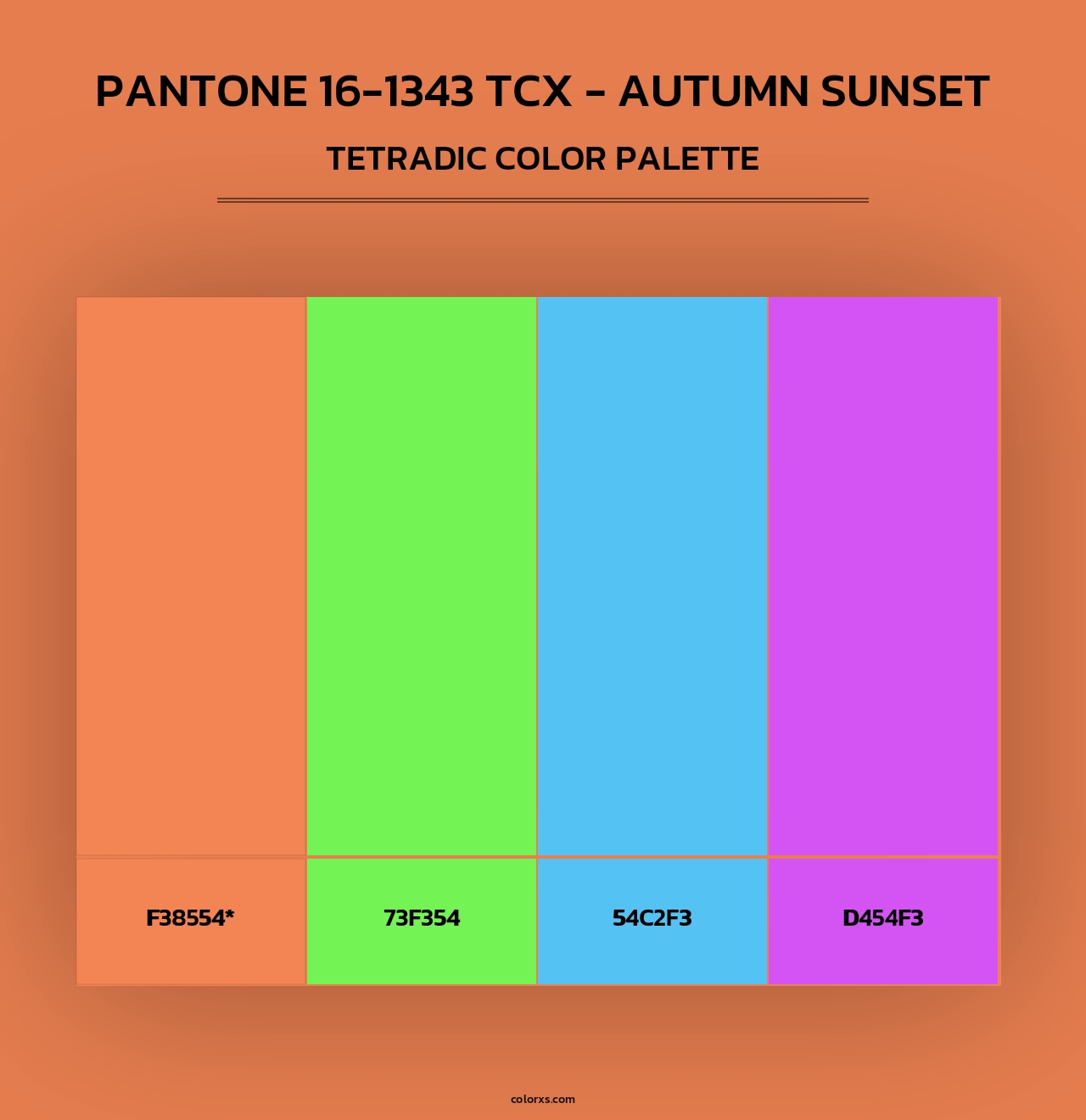 PANTONE 16-1343 TCX - Autumn Sunset - Tetradic Color Palette