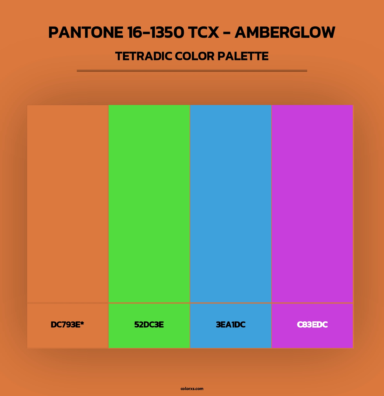PANTONE 16-1350 TCX - Amberglow - Tetradic Color Palette