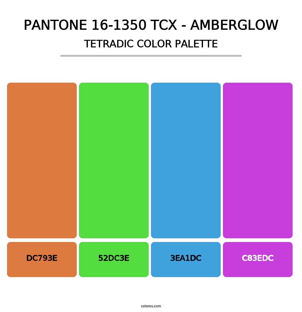 PANTONE 16-1350 TCX - Amberglow - Tetradic Color Palette