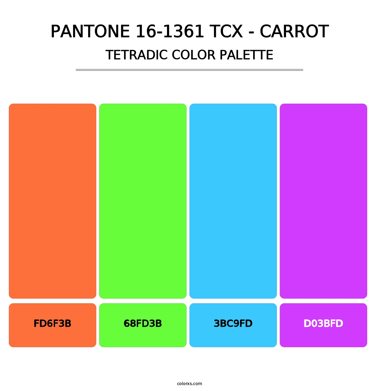 PANTONE 16-1361 TCX - Carrot - Tetradic Color Palette
