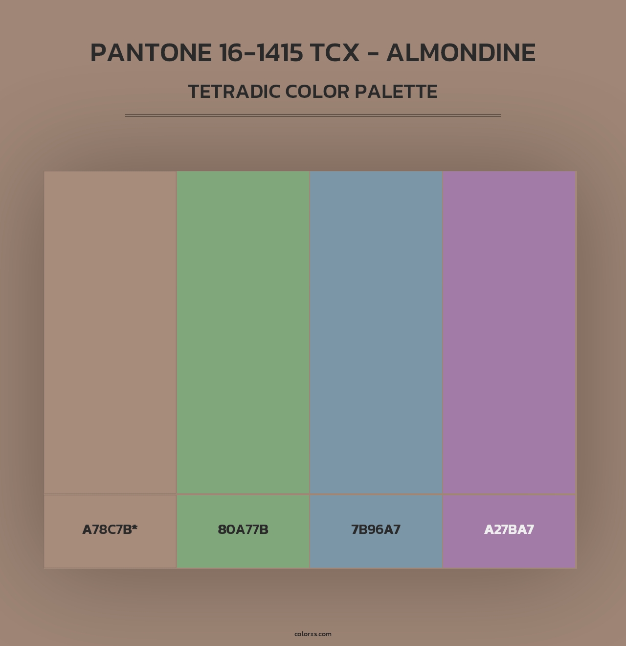 PANTONE 16-1415 TCX - Almondine - Tetradic Color Palette