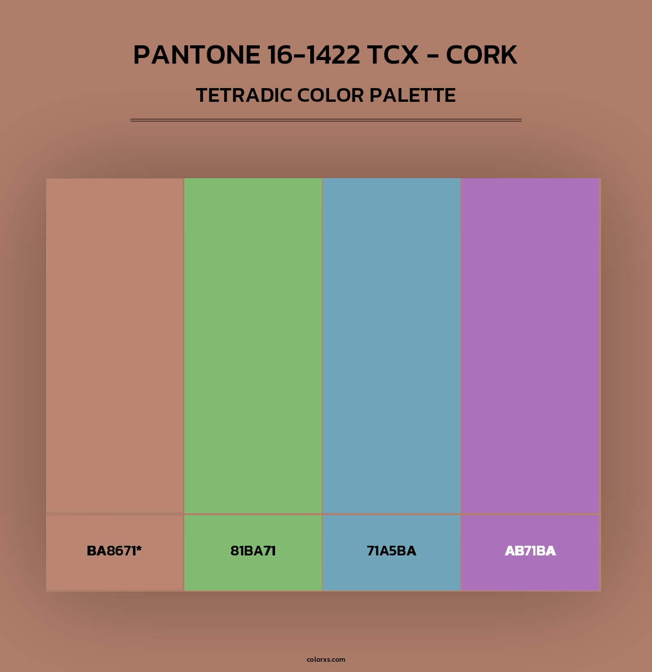 PANTONE 16-1422 TCX - Cork - Tetradic Color Palette
