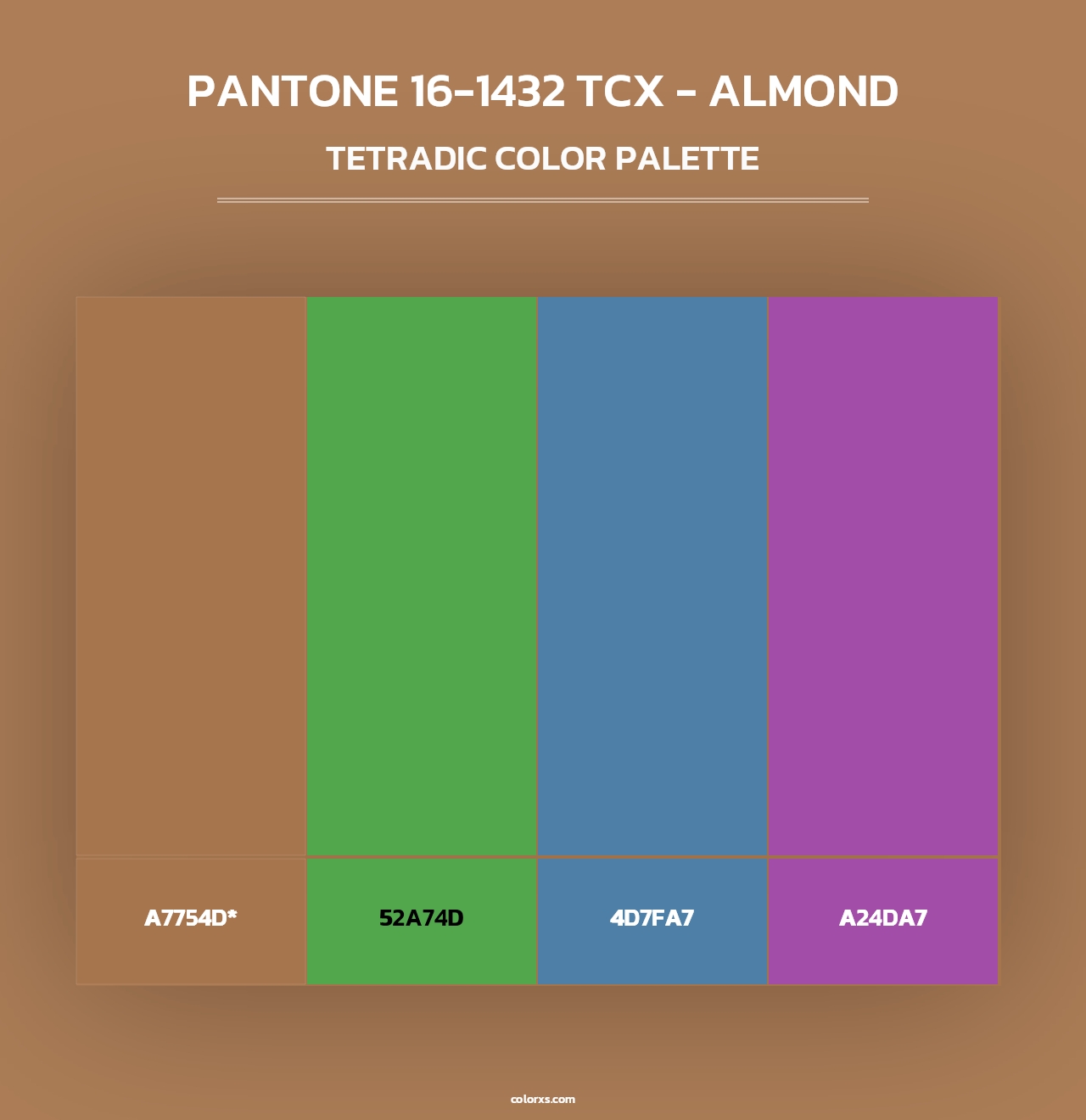 PANTONE 16-1432 TCX - Almond - Tetradic Color Palette