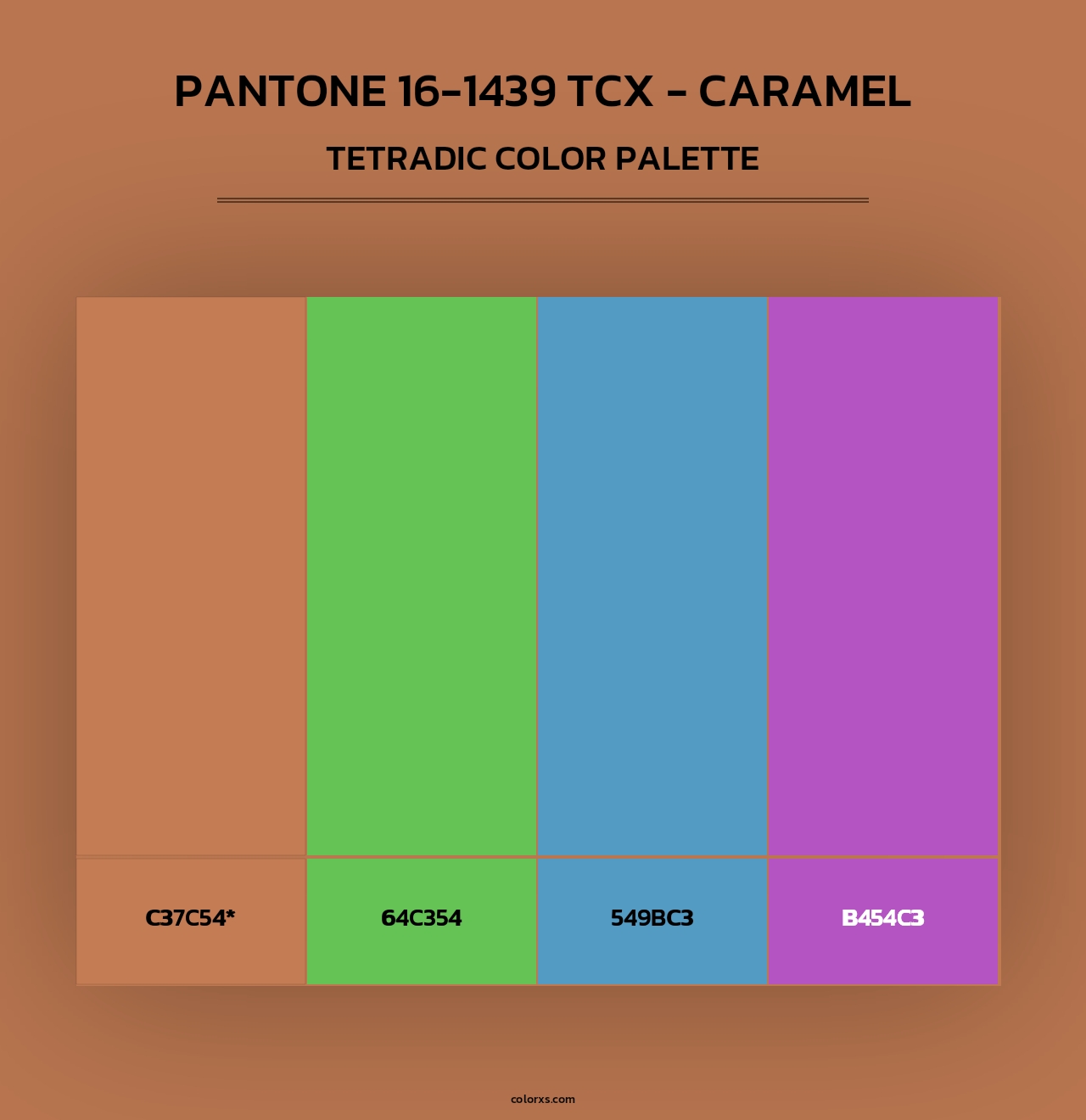 PANTONE 16-1439 TCX - Caramel - Tetradic Color Palette