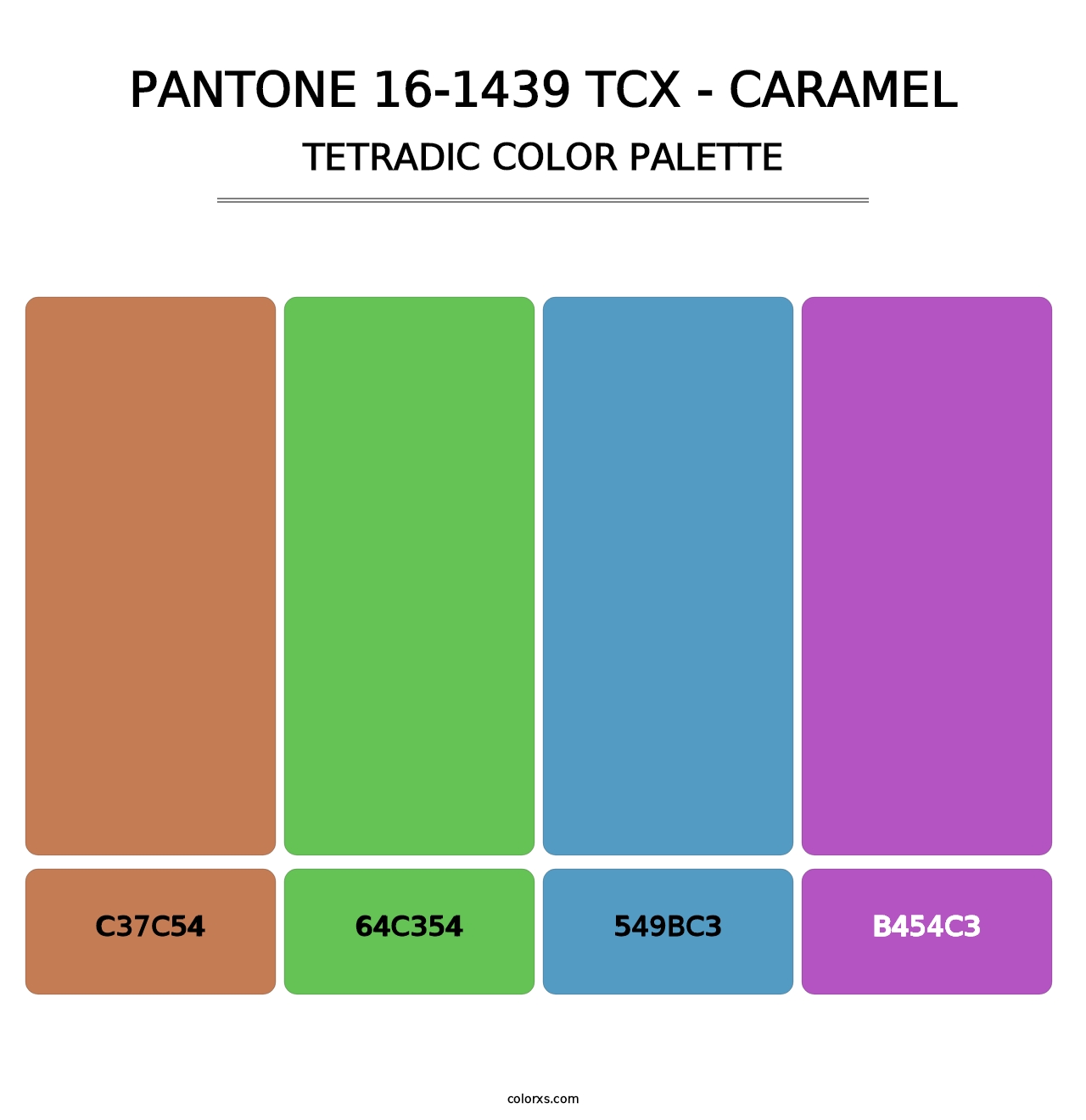 PANTONE 16-1439 TCX - Caramel - Tetradic Color Palette