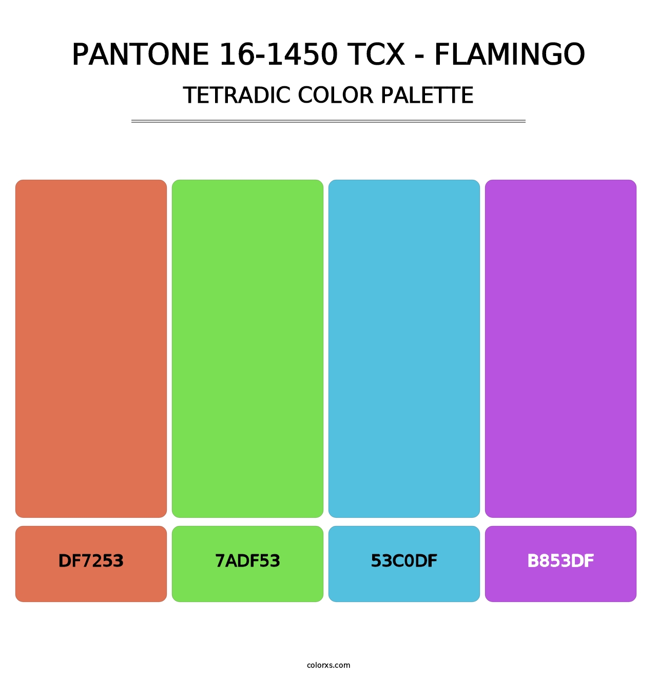PANTONE 16-1450 TCX - Flamingo - Tetradic Color Palette
