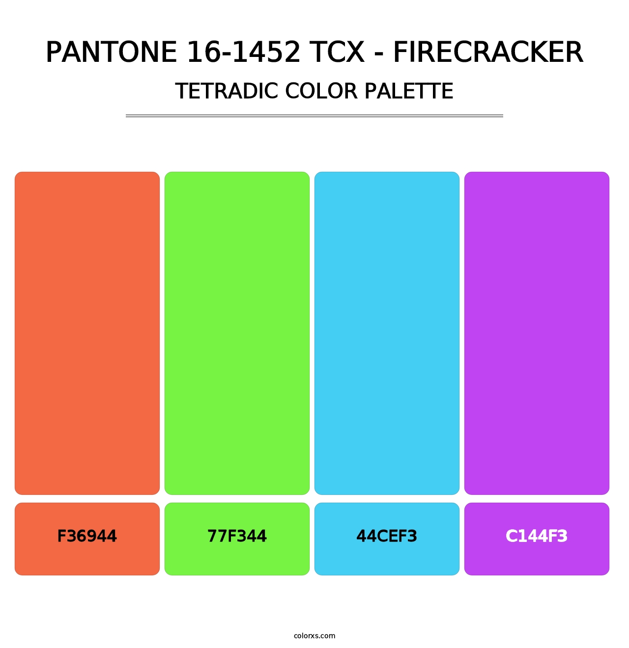 PANTONE 16-1452 TCX - Firecracker - Tetradic Color Palette