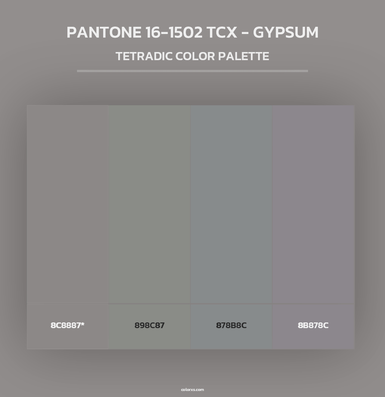 PANTONE 16-1502 TCX - Gypsum - Tetradic Color Palette