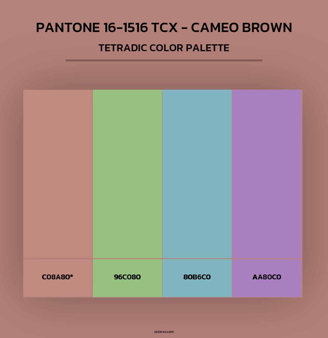 PANTONE 16-1516 TCX - Cameo Brown - Tetradic Color Palette
