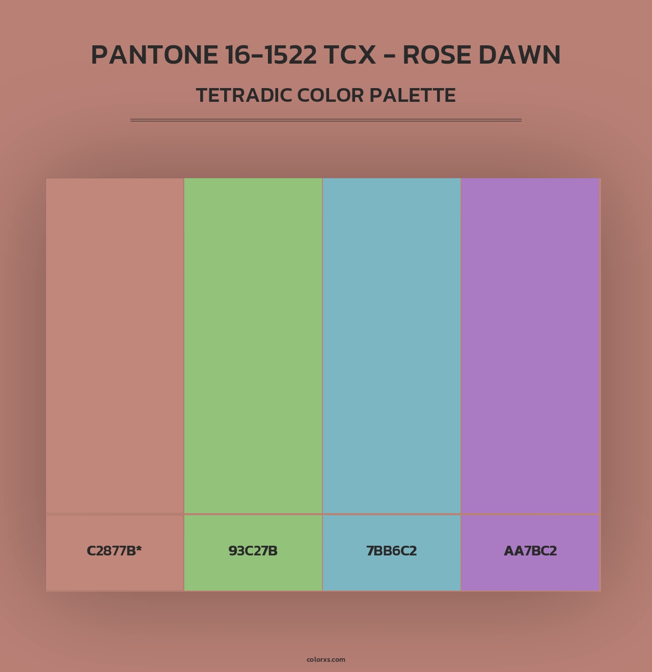 PANTONE 16-1522 TCX - Rose Dawn - Tetradic Color Palette