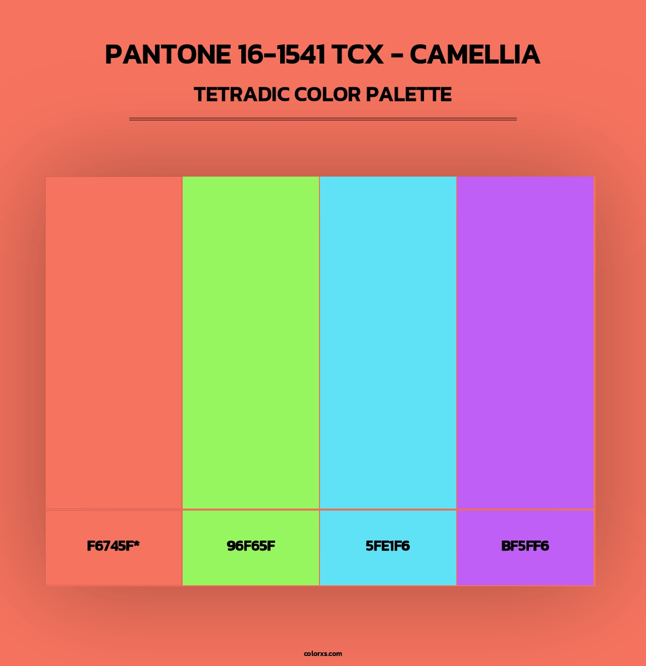 PANTONE 16-1541 TCX - Camellia - Tetradic Color Palette