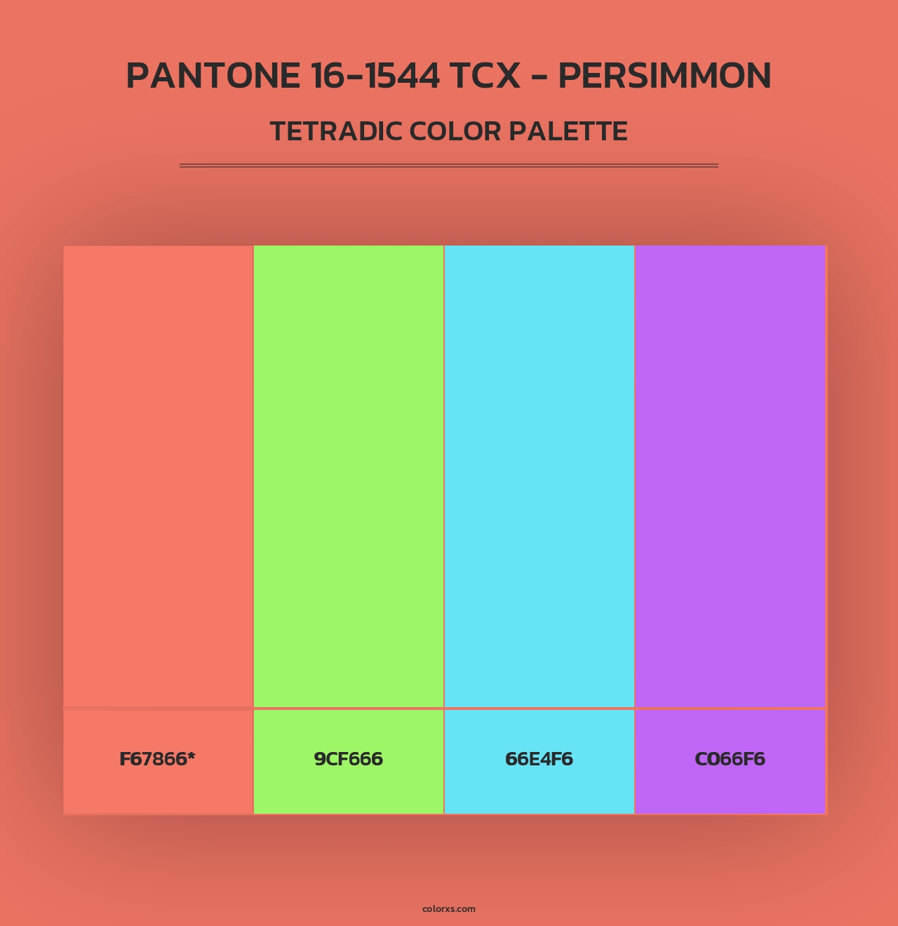 PANTONE 16-1544 TCX - Persimmon - Tetradic Color Palette