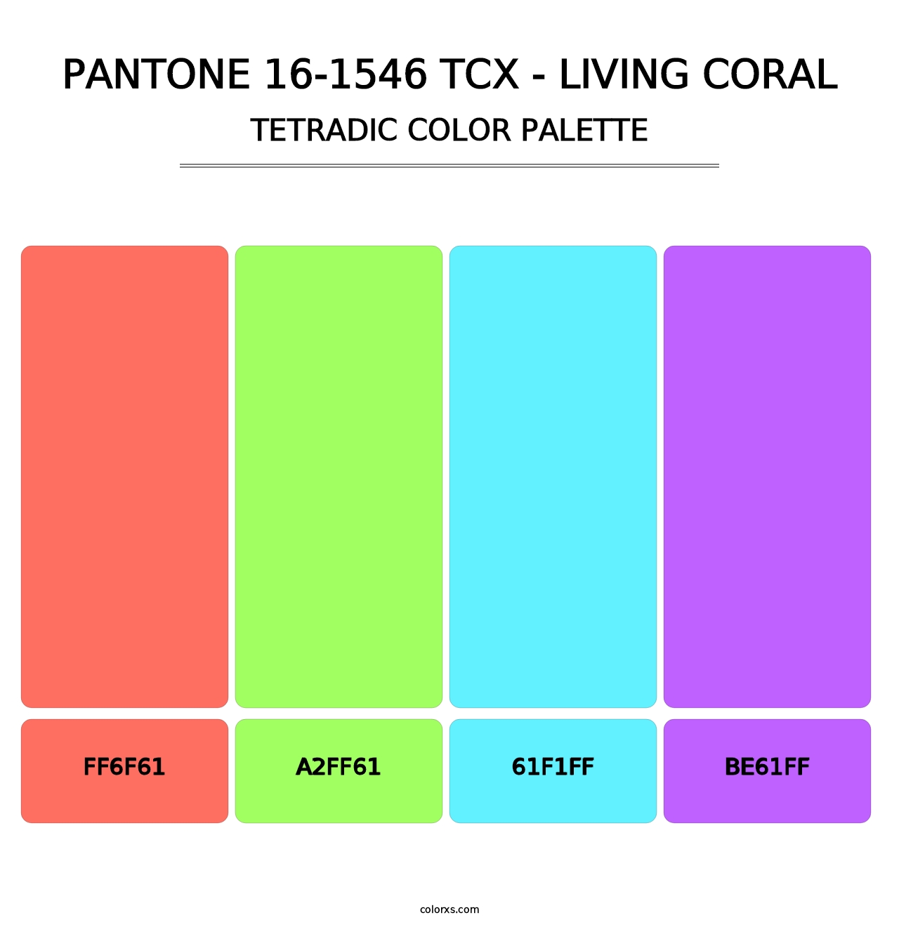 PANTONE 16-1546 TCX - Living Coral - Tetradic Color Palette