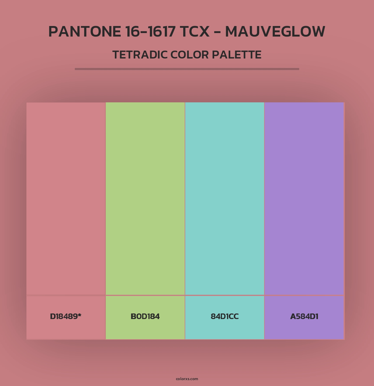 PANTONE 16-1617 TCX - Mauveglow - Tetradic Color Palette