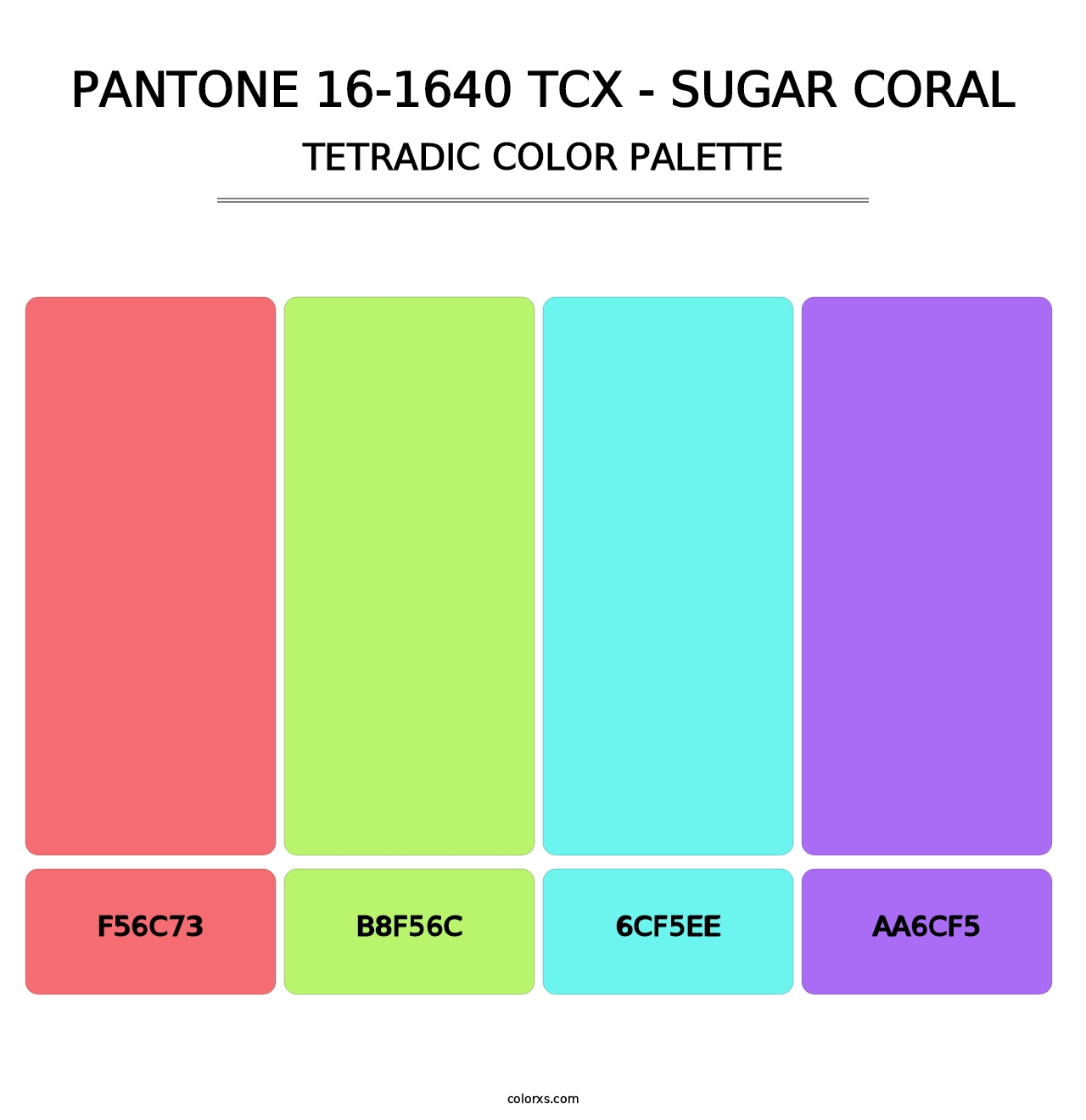 PANTONE 16-1640 TCX - Sugar Coral - Tetradic Color Palette