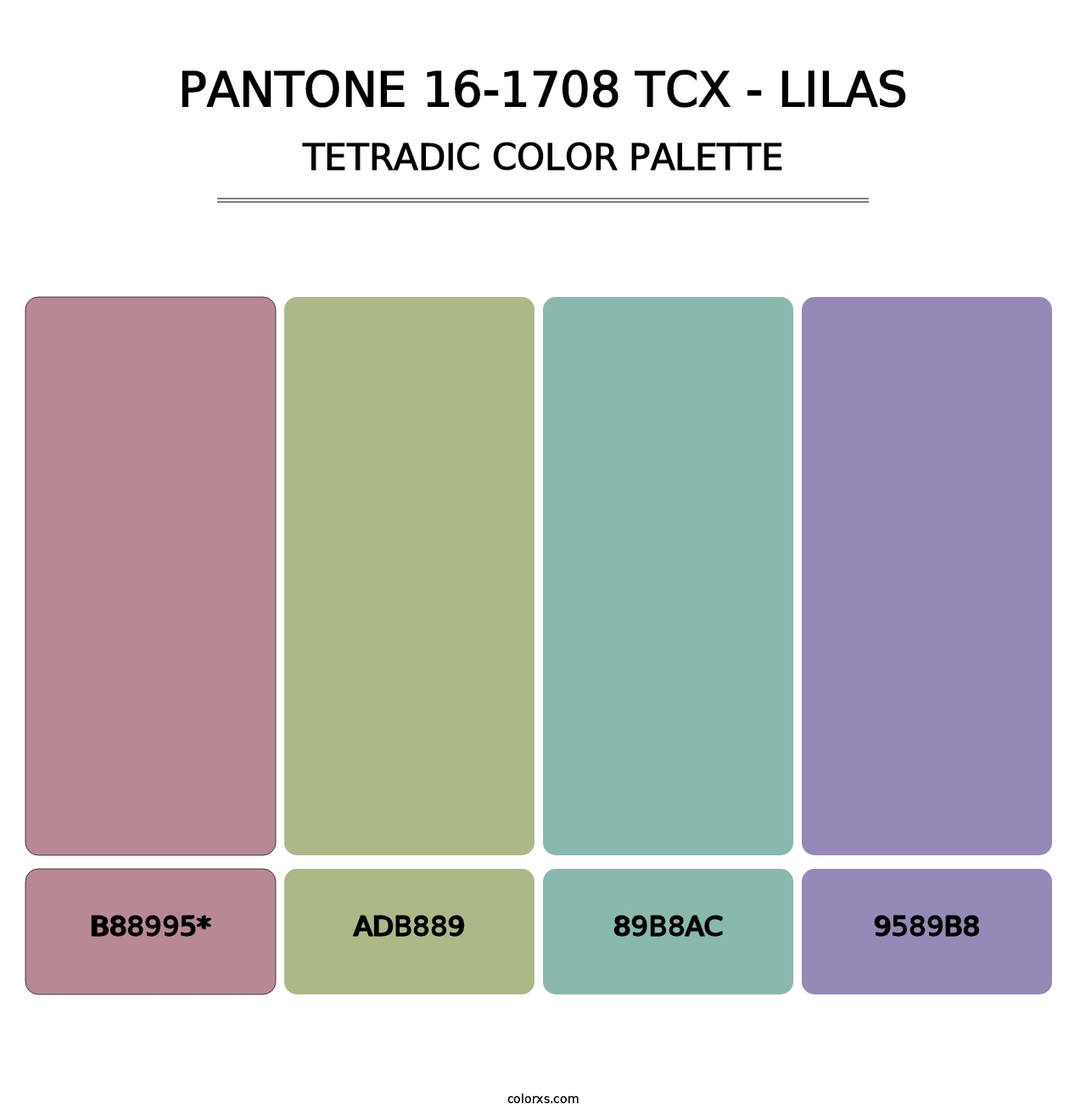 PANTONE 16-1708 TCX - Lilas - Tetradic Color Palette