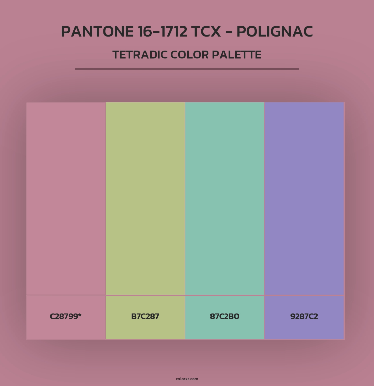 PANTONE 16-1712 TCX - Polignac - Tetradic Color Palette