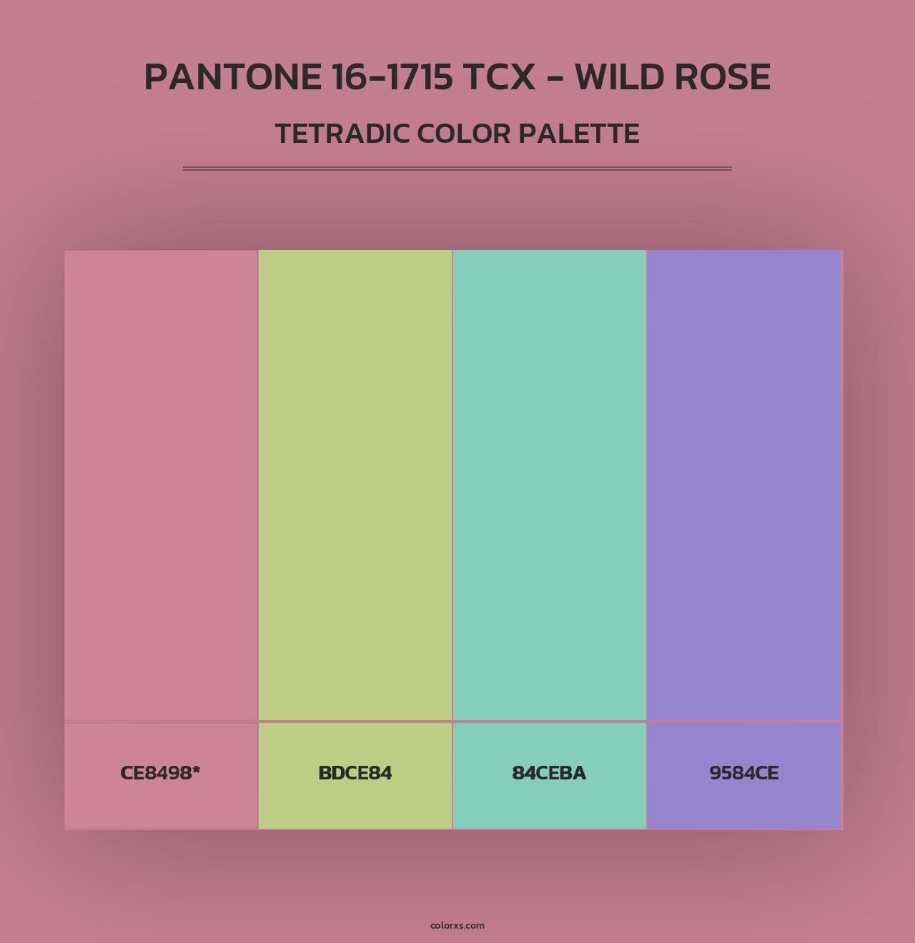 PANTONE 16-1715 TCX - Wild Rose - Tetradic Color Palette