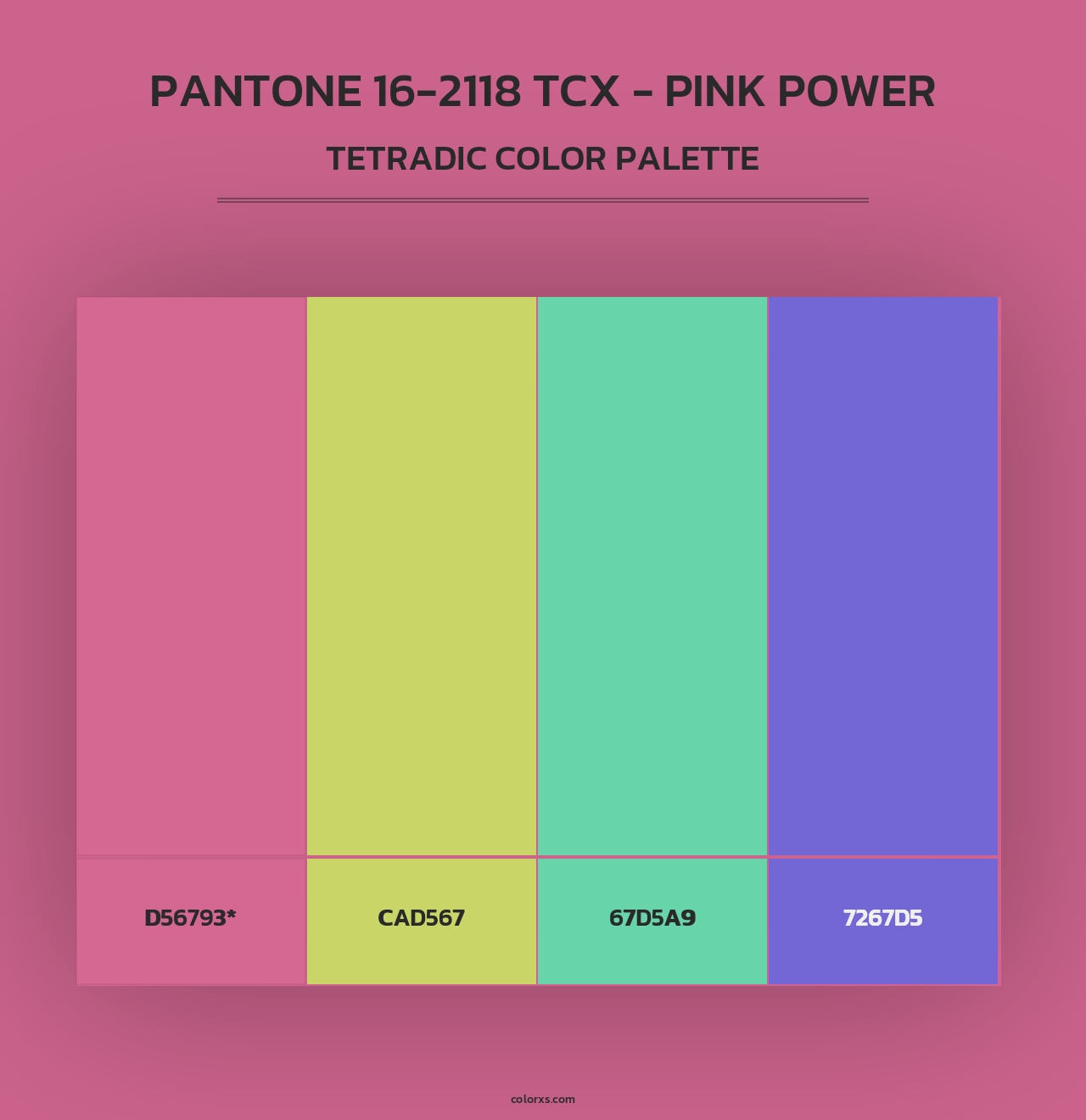 PANTONE 16-2118 TCX - Pink Power - Tetradic Color Palette