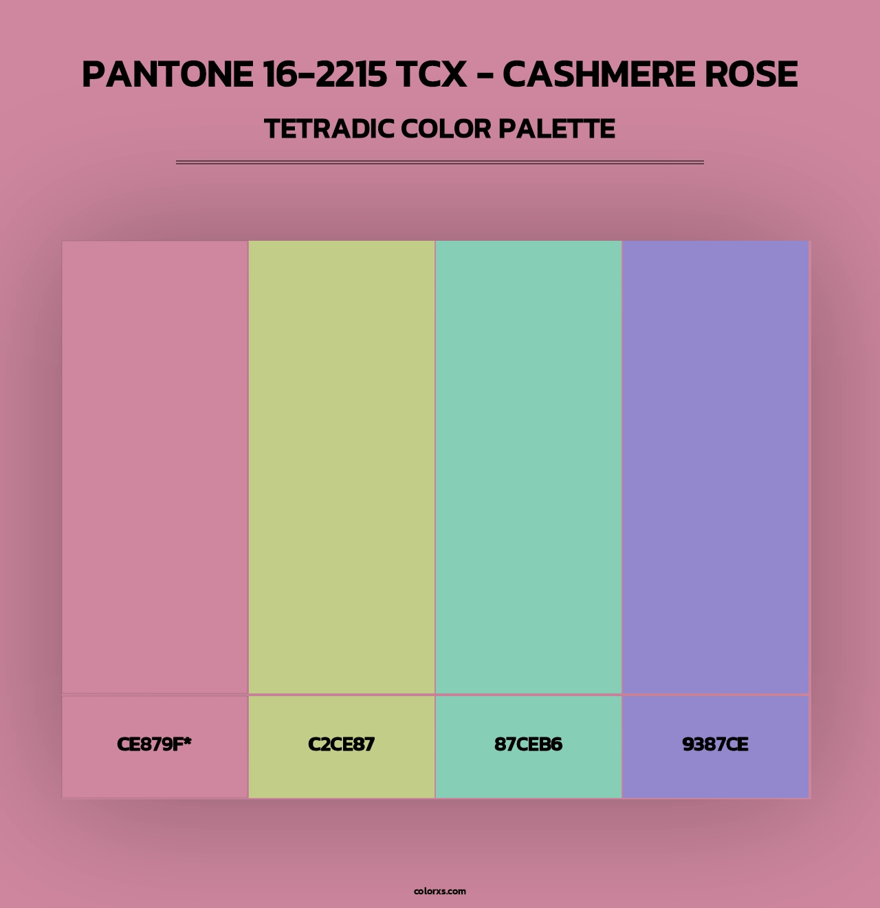 PANTONE 16-2215 TCX - Cashmere Rose - Tetradic Color Palette