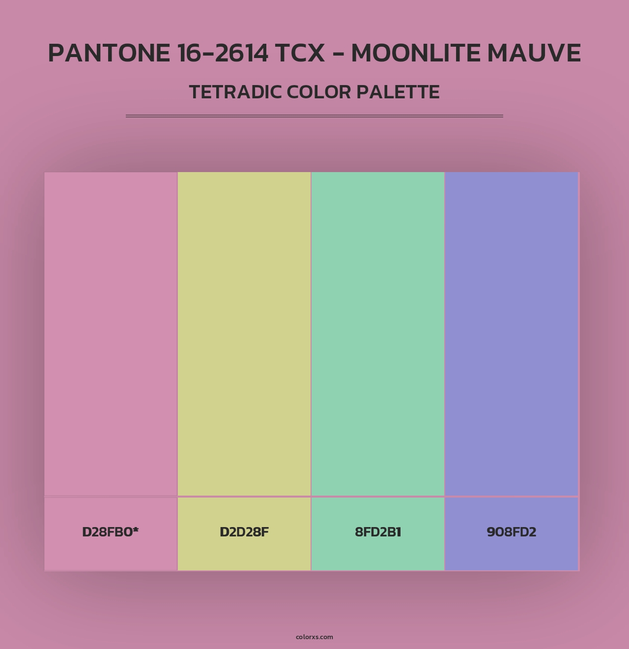 PANTONE 16-2614 TCX - Moonlite Mauve - Tetradic Color Palette