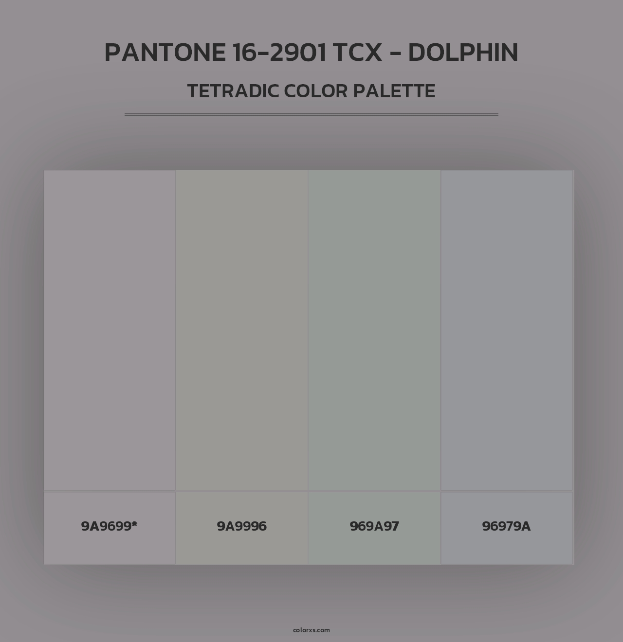 PANTONE 16-2901 TCX - Dolphin - Tetradic Color Palette