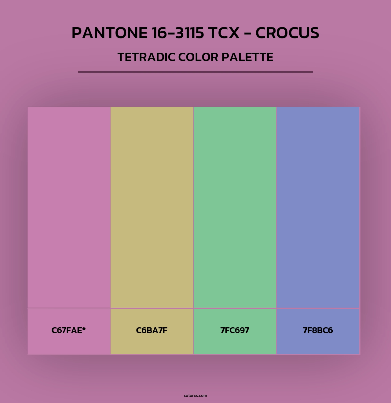 PANTONE 16-3115 TCX - Crocus - Tetradic Color Palette