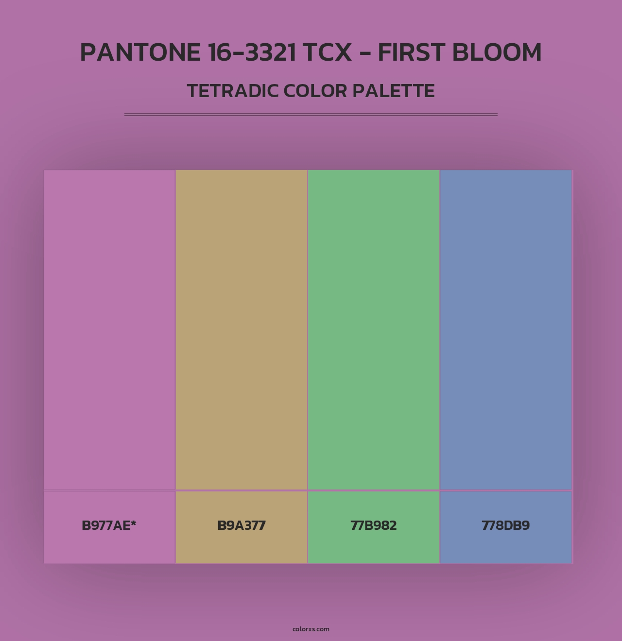 PANTONE 16-3321 TCX - First Bloom - Tetradic Color Palette