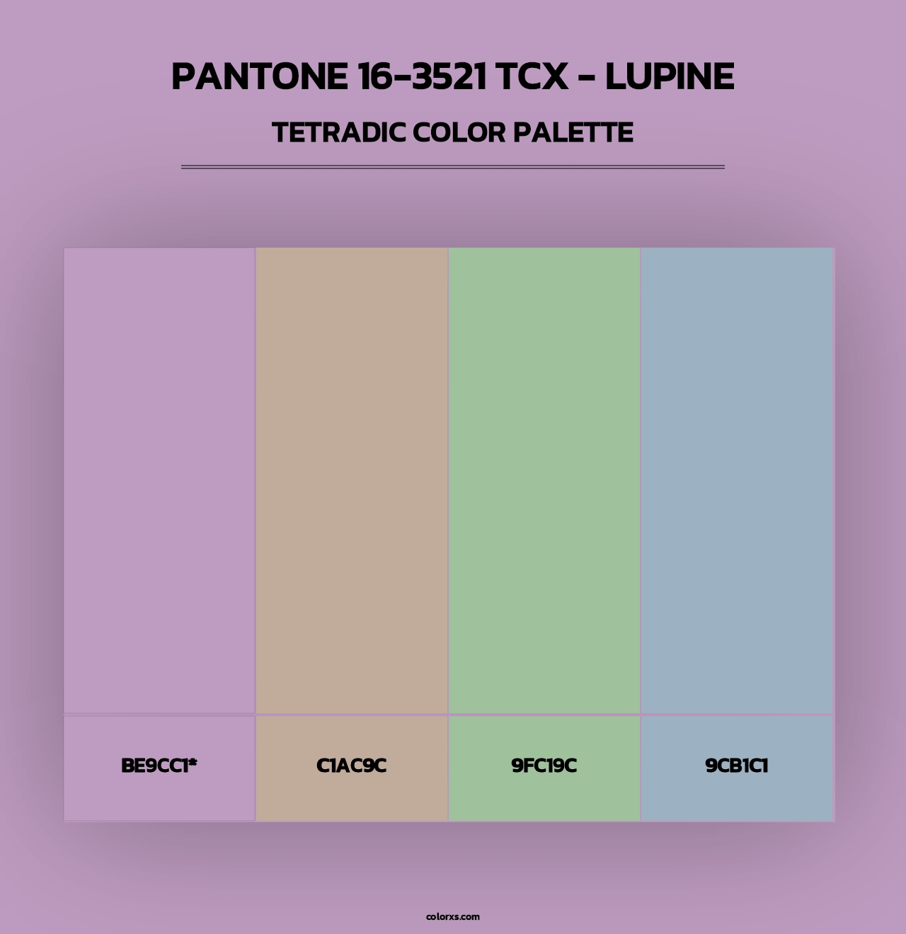 PANTONE 16-3521 TCX - Lupine - Tetradic Color Palette