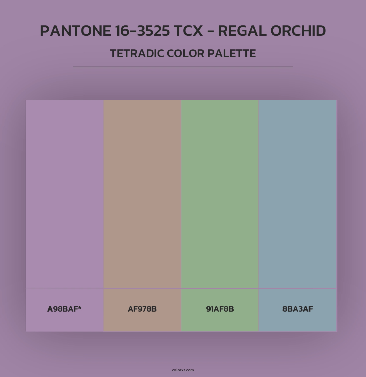 PANTONE 16-3525 TCX - Regal Orchid - Tetradic Color Palette