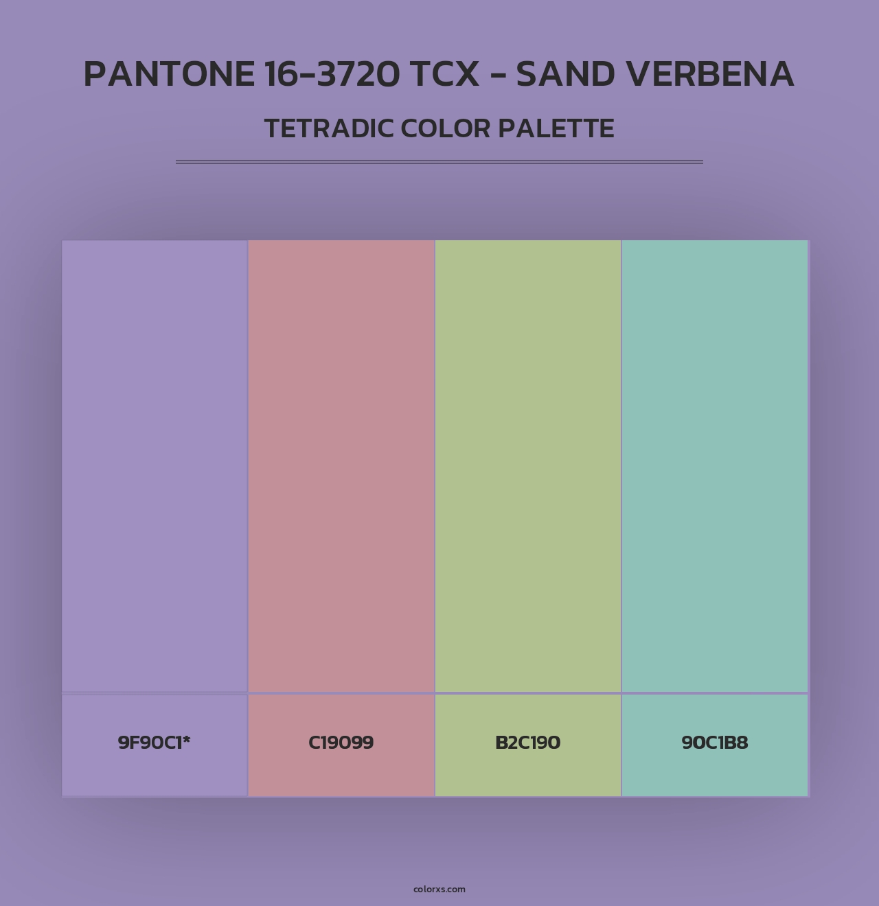 PANTONE 16-3720 TCX - Sand Verbena - Tetradic Color Palette