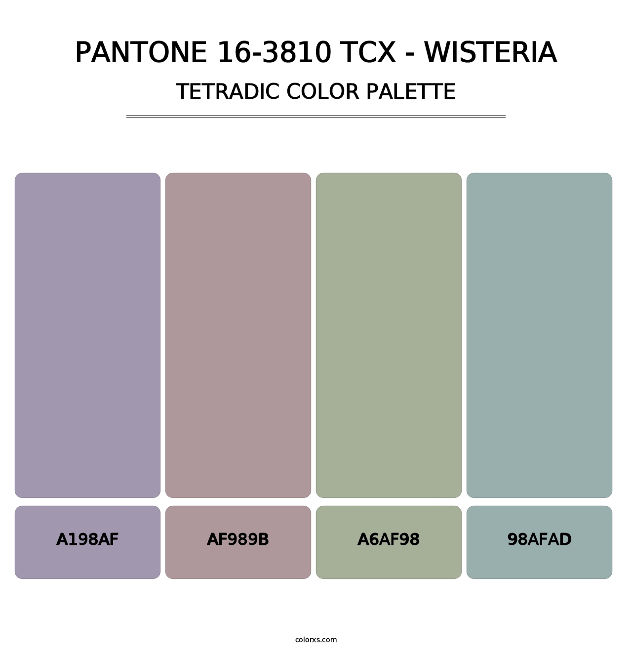 PANTONE 16-3810 TCX - Wisteria - Tetradic Color Palette