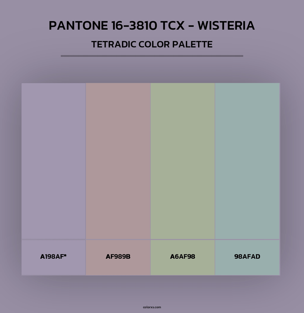 PANTONE 16-3810 TCX - Wisteria - Tetradic Color Palette