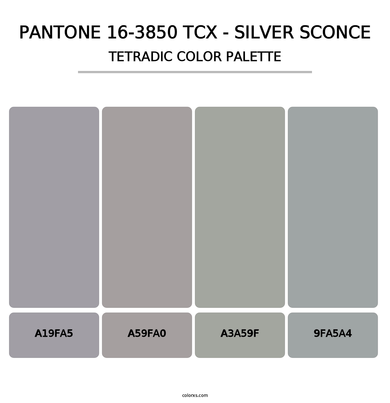 PANTONE 16-3850 TCX - Silver Sconce - Tetradic Color Palette