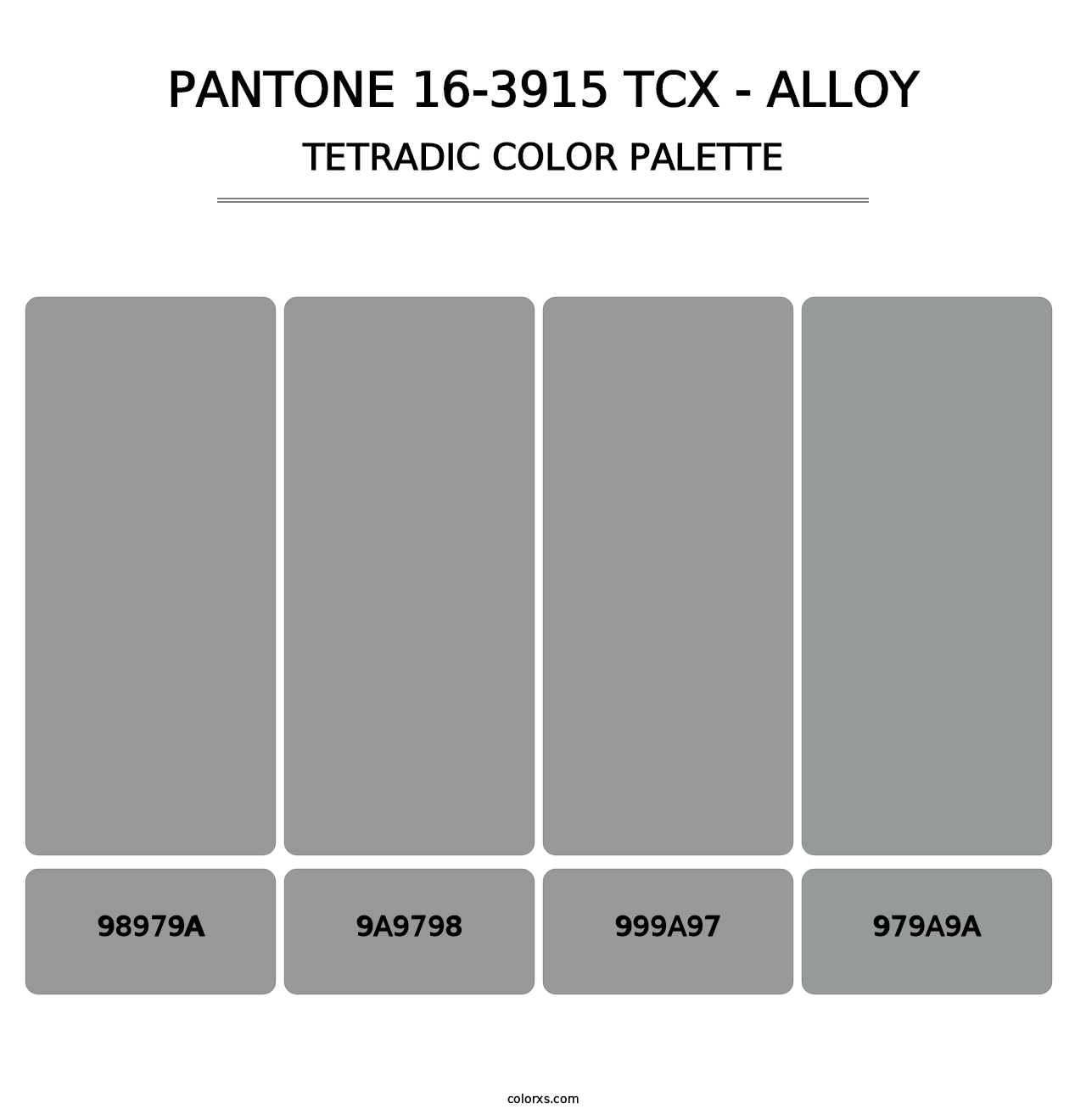 PANTONE 16-3915 TCX - Alloy - Tetradic Color Palette