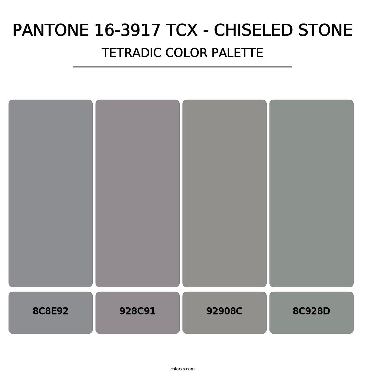 PANTONE 16-3917 TCX - Chiseled Stone - Tetradic Color Palette