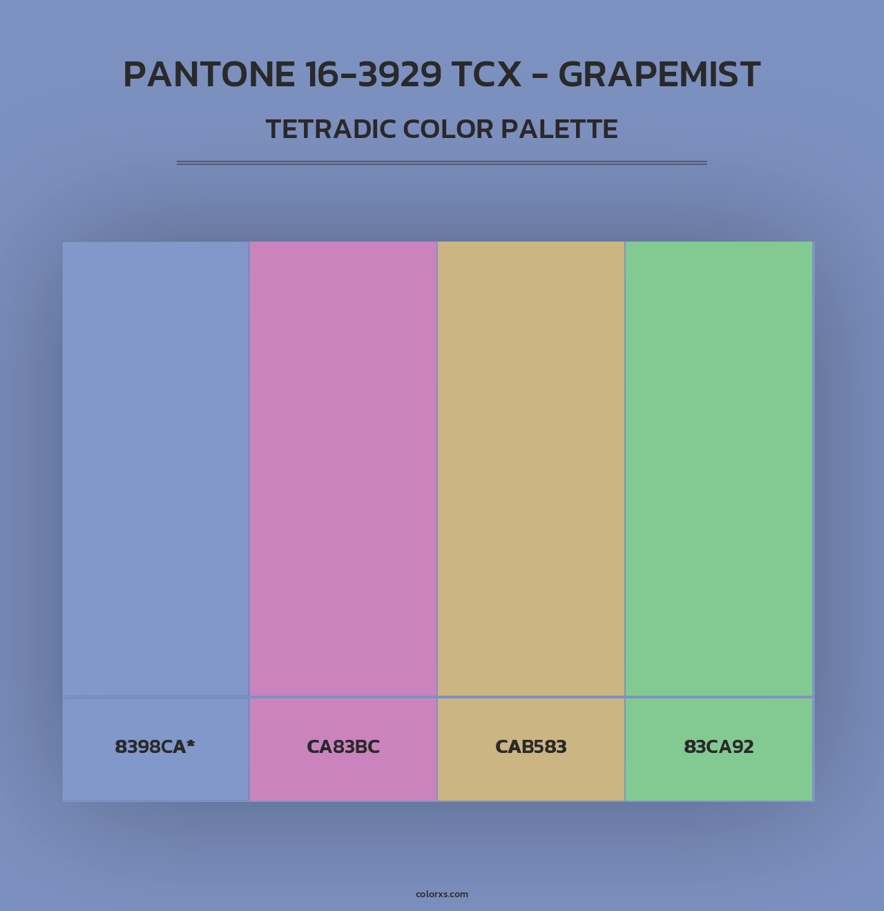 PANTONE 16-3929 TCX - Grapemist - Tetradic Color Palette