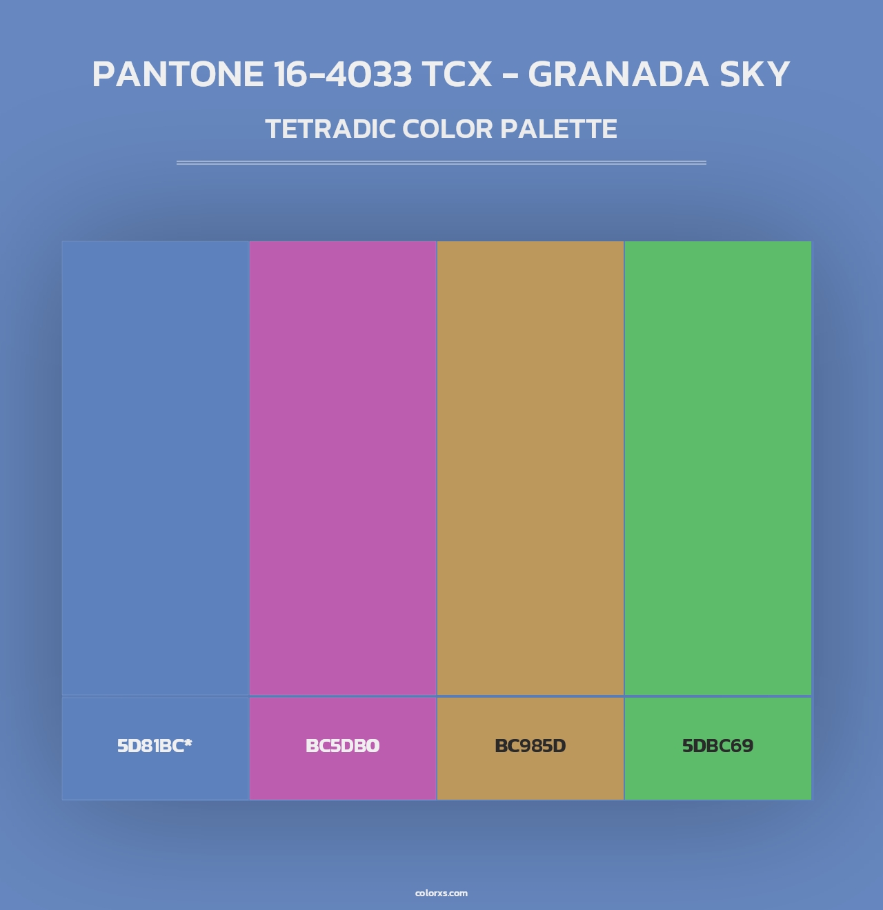 PANTONE 16-4033 TCX - Granada Sky - Tetradic Color Palette
