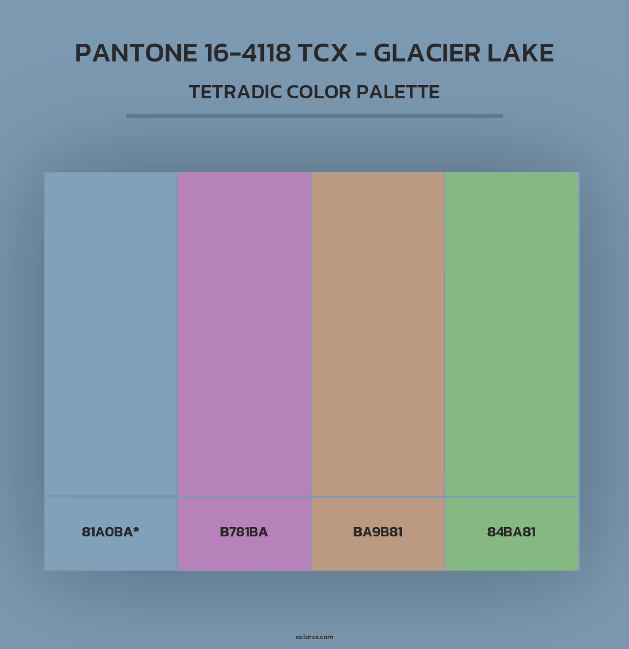 PANTONE 16-4118 TCX - Glacier Lake - Tetradic Color Palette