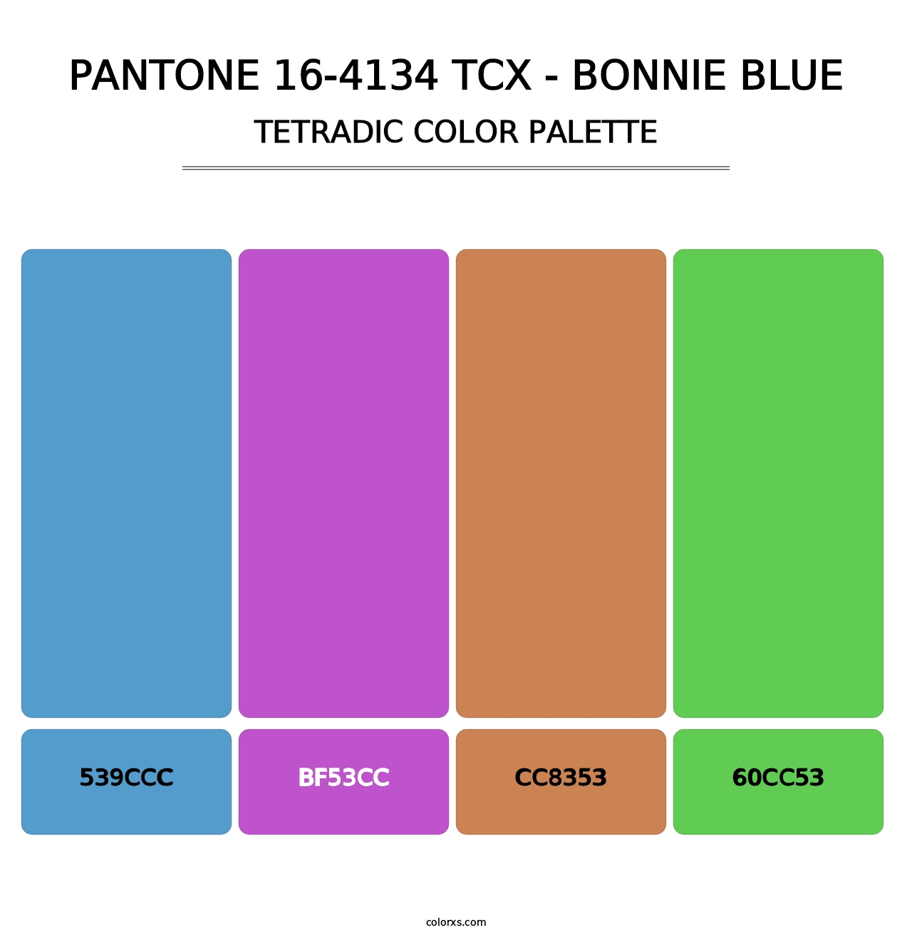 PANTONE 16-4134 TCX - Bonnie Blue - Tetradic Color Palette