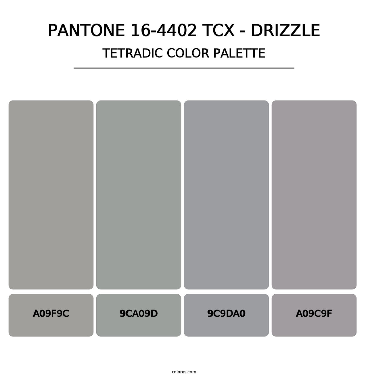 PANTONE 16-4402 TCX - Drizzle - Tetradic Color Palette