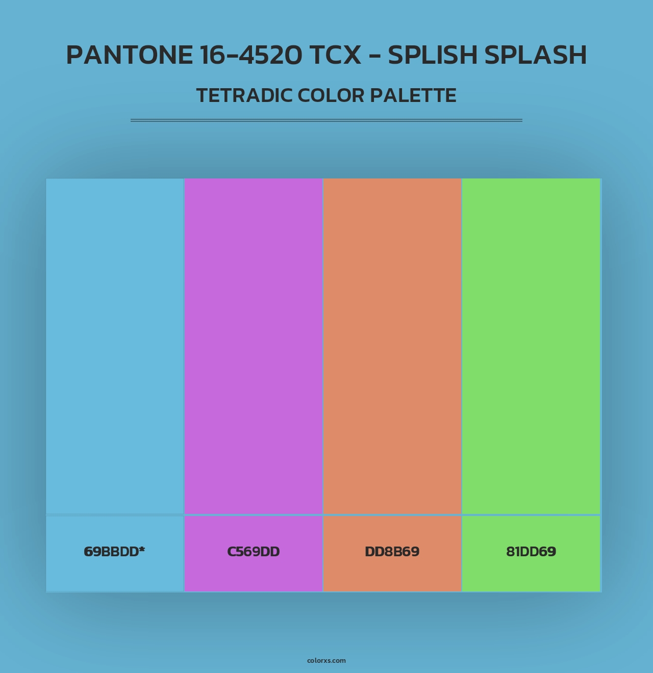PANTONE 16-4520 TCX - Splish Splash - Tetradic Color Palette